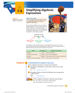 Simplifying Algebraic Expressions