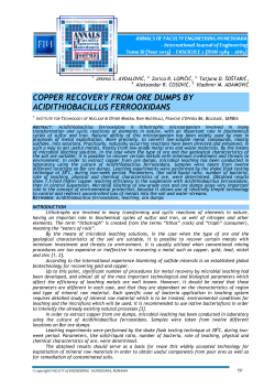 copper recovery from ore dumps by acidithiobacillus ferrooxidans