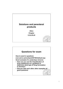 injectabilia and solutions