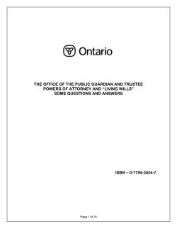 Some Questions and Answers About Powers of Attorney and &ldquo;Living