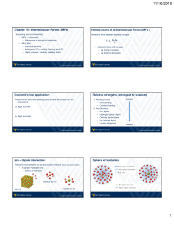 Chapter 10: Intermolecular Forces (IMFs) &prop; Coulomb`s law