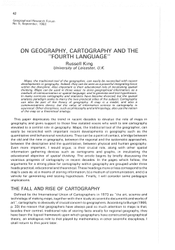 ON GEOGRAPHY, CARTOGRAPHY AND THE "FOURTH