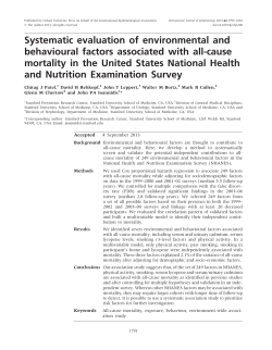 Systematic evaluation of environmental and behavioural factors