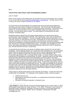 THE POLITICAL AND ETHICAL CASE FOR RENEWABLE ENERGY