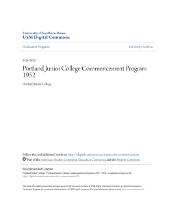 Portland Junior College Commencement Program 1952