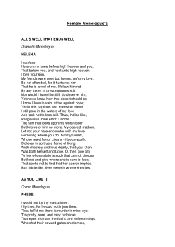 Female Monologue`s - Drama Classes.biz
