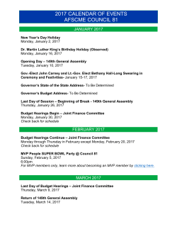 2017 CALENDAR OF EVENTS AFSCME COUNCIL 81