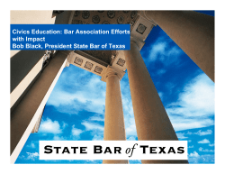 Civics Education: Bar Association Efforts with Impact Bob Black