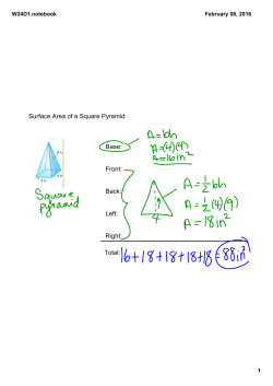 Surface Area of a Square Pyramid: Base: Front: Back: Left: Right: Total: