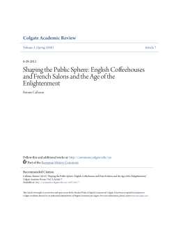 Shaping the Public Sphere: English Coffeehouses and French