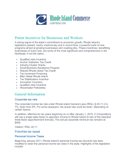 Commerce RI Incentives
