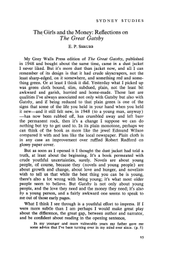 The,Girls and the Money: Reflections on The Great Gatsby