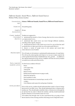 Different Sounds, Sound Waves, Different Sound Sources