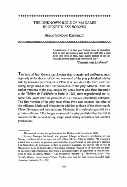 The Unknown Role of Madame in Genet`s Les Bonnes