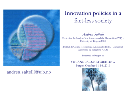 Innovation policies in a fact-less society