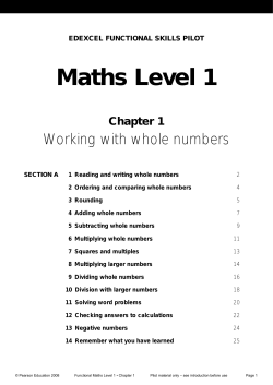 Maths Level 1: Chapter 1 (Working with whole numbers)