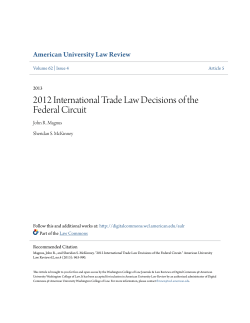 2012 International Trade Law Decisions of the Federal Circuit