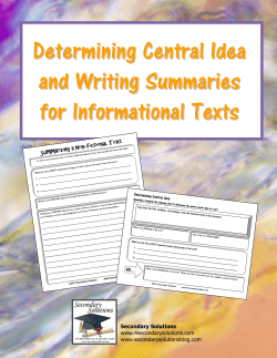 Determining Central Idea and Writing Summaries for Informational
