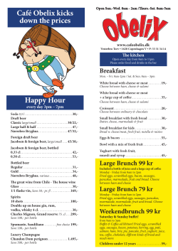 Caf&eacute; Obelix kicks down the prices Happy Hour