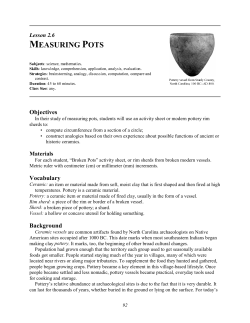 measuring pots - Research Laboratories of Archaeology