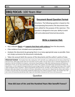 DBQ FOCUS: 100 Years War