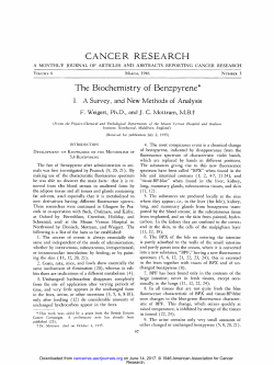 CANCE R RESEARCH The Biochemistry of [3enzpyrene*