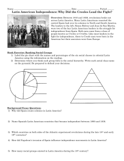 Latin American Independence: Why Did the Creoles Lead the Fight?
