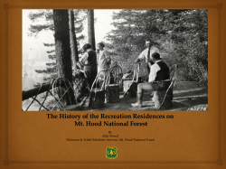 The History of the Recreation Residences on Mt. Hood National Forest