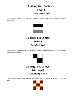 Quilting Skills Contest Level 1 Quilting Skills Contest Level 2