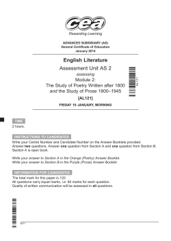 English Literature Assessment Unit AS 2