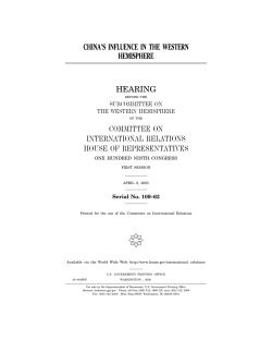 china`s influence in the western hemisphere hearing committee on