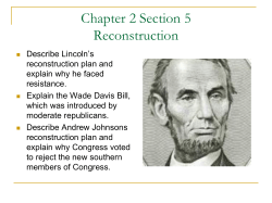 Chapter 2 Section 5 Reconstruction