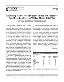 Estimating the Per-Pound Cost of a Dried or Condensed