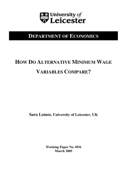 HOW DO ALTERNATIVE MINIMUM WAGE VARIABLES COMPARE?