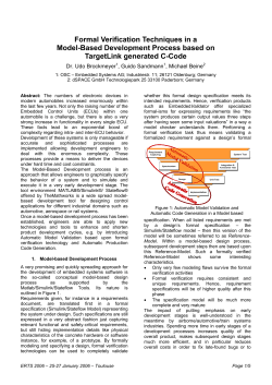 Formal Verification Techniques in a Model-Based