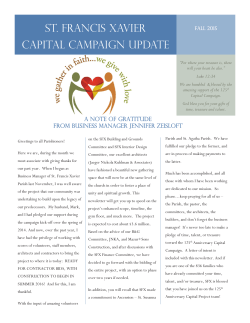 Capital Campaign Fall 2015 Newsletter.