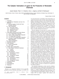 The Catalytic Valorization of Lignin for the Production of