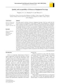 Quality and acceptability of Monascus biopigment beverage (IFRJ