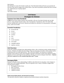 Unit Name: Strategies for Division