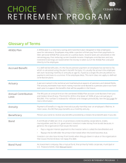 Retirement Choice Glossary - Cedars