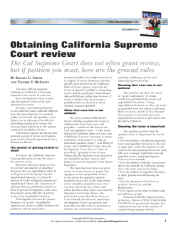 Obtaining California Supreme Court Review