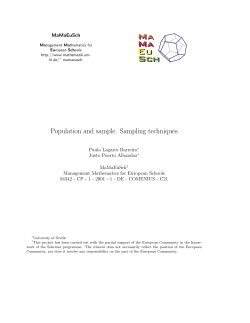 Population and sample. Sampling techniques