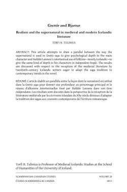 Grettir and Bjartur - Scandinavian Canadian Studies