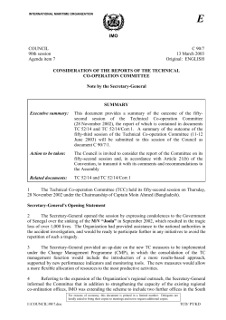 IMO COUNCIL 90th session Agenda item 7 C 90/7 13 March 2003