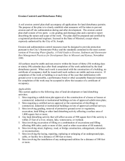 Erosion Control-Land Disturbance Policy