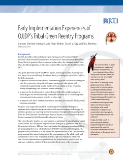 Early Implementation Experiences of OJJDP`s Tribal Green Reentry