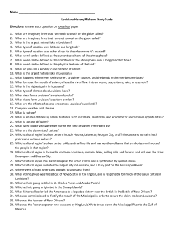 Louisiana History Midterm Study Guide Directions