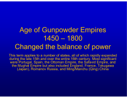 Age of Gunpowder Empires 1450 – 1800 Changed the balance of