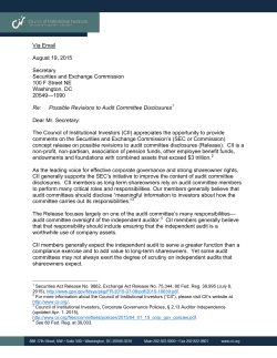 Revisions to Audit Committee Disclosures