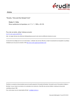 Events, Time and the Simple Form